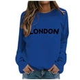 thumbnail image 1 of Women Crew Neck Pullover Christmas Sweatshirts for Women Funny Women's Fashionable Letter Printed Round Neck Long Sleeved Casual Sports Sweatshirt (1) L, 1 of 4