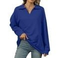 thumbnail image 1 of Women Crew Neck Pullover Half Zip Sweatshirt Women Plus Size Women Casual Long Sleeve V Neck Solid Pullover Hoodless Sweatshirt Fall Long Sleeve Sweatshirts Top Blouse M, 1 of 8