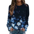 thumbnail image 1 of Women Crew Neck Pullover Halloween Sweatshirt Plus Size Women Casual Crew Neck Sweatshirt Flowers Printing Long Sleeve Sweatshirt Casual Top Pullover M, 1 of 5