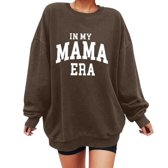 Women Crew Neck Pullover Pullover Sweatshirts for Women Blue in My Mama Sweatshirt Oversized Mom Sweatshirt Women's Casual Letter Print Long Sleeve Pullover Xxl
