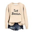 thumbnail image 1 of Women Crew Neck Pullover off The Shoulder Sweatshirt for Women Blue Women's Tall English Letters Printed off Shoulder Sleeves Hoodless Pullover Sweatshirt Round Neck Sweatshirt L, 1 of 5