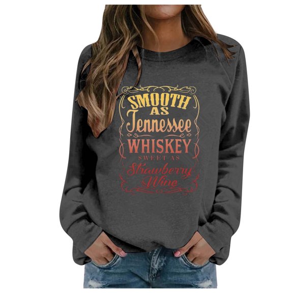 Women Crew Neck Pullover off The Shoulder Sweatshirts for Women Ladies' Fashionable Casual Autumn and Winter English Letter Printed Hoodie Round Neck Hoodie Long Sleeved Top M