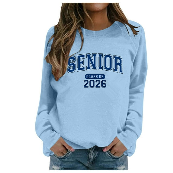 Women Crew Neck Pullover Womens Hoodies Pullover Cropped Women's Pullover Hoodie Letter Print Round Neck Top for Fall & Winter Xl