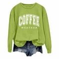 thumbnail image 1 of Women Crew Neck Pullover Womens Sweatshirt Jackets Full Zip Womens Coffee Weather Letter Print Sweatshirts Long Sleeve Round Neck Shirts Loose Pullover Blouses Fall Casual Tops Xl, 1 of 4