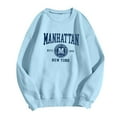 thumbnail image 1 of Women Crew Neck Pullover Zip up Hoodie Womens Athletic Women's Fashionable Letter Printed Round Neck Long Sleeved Casual Sports Sweatshirt M, 1 of 3