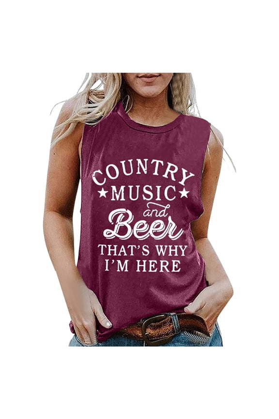 Women Crew Neck Sleeveless Letter Print Vest - Polyester, Fashionable Design, V-Neck, 3/4 Sleeve Options, S-XXXL, Casual/Party Style