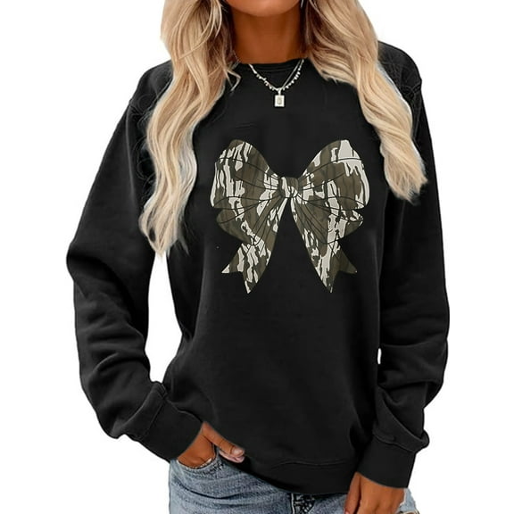Women Crew Neck Sweatshirt butterfly Graphic Shirt Casual Loose Long Sleeve Top