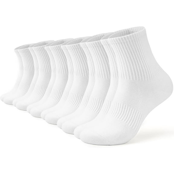 Women Crew Socks Casual Athletic Gym Running Cozy Cotton Calf Socks For Women 6 Pack Size 5-11