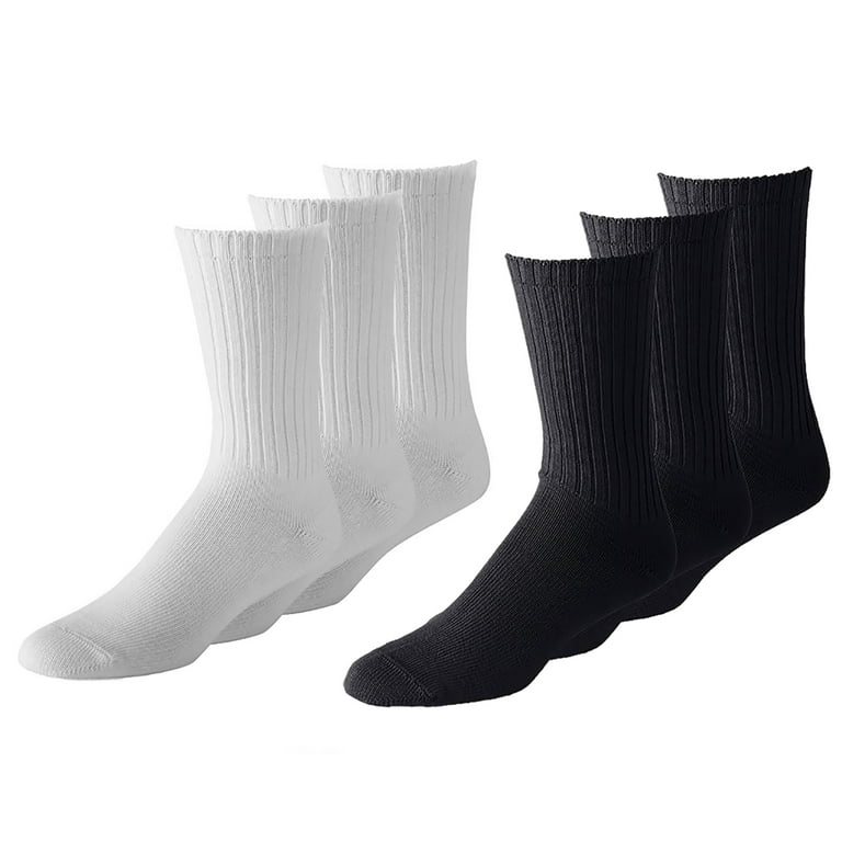 Women Crew Socks Shoe Size 6 to 8 in Black and White - Bulk  display picture 3