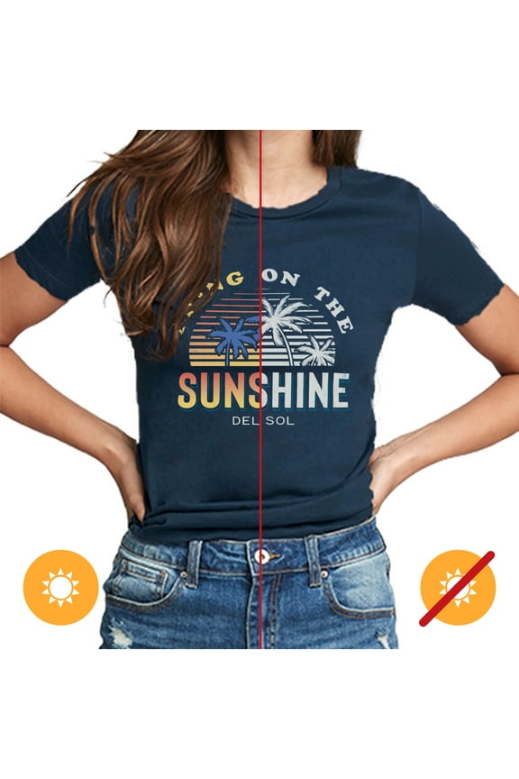 Women Crew Tee - Bring On The Sunshine - Indigo by DelSol for Women - 1 Pc T-Shirt (Large)