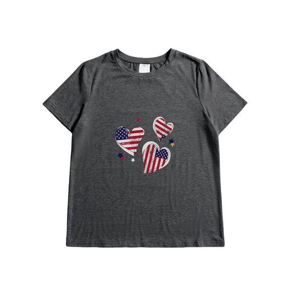 Women Crewneck Graphic Printed Tee Shirts Vintage Short Sleeve Lightweight Soft Casual Shirts Tops