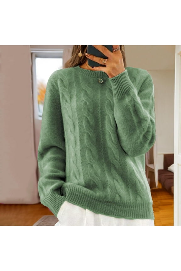 Women Crewneck Lpng Sleeve Knit Pullover Sweater Top Womens Sweaters Lightweight Sweater Polyester Mens Quarter Zip Sweater Dress Lightweight Sweaters for Men over Sweat Shirts for Men Oversized