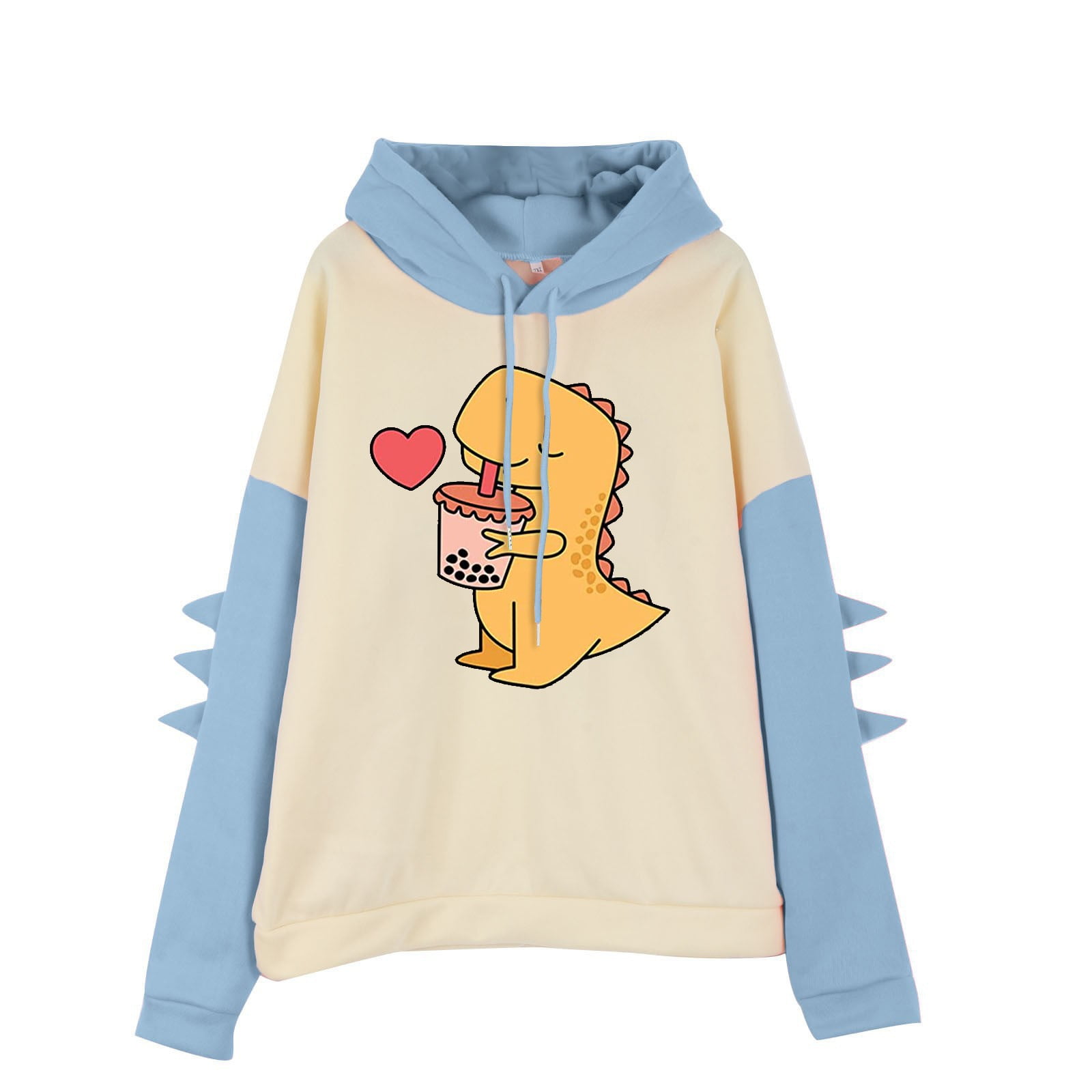 Women Crewneck Sweatshirt Little Dinosaur Hooded Sweater Lady's