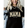thumbnail image 1 of Women Crewneck Tshirt Mama Graphic Shirt Casual Pure Cotton Pure Cotton Short Sleeve Black Top, 1 of 4
