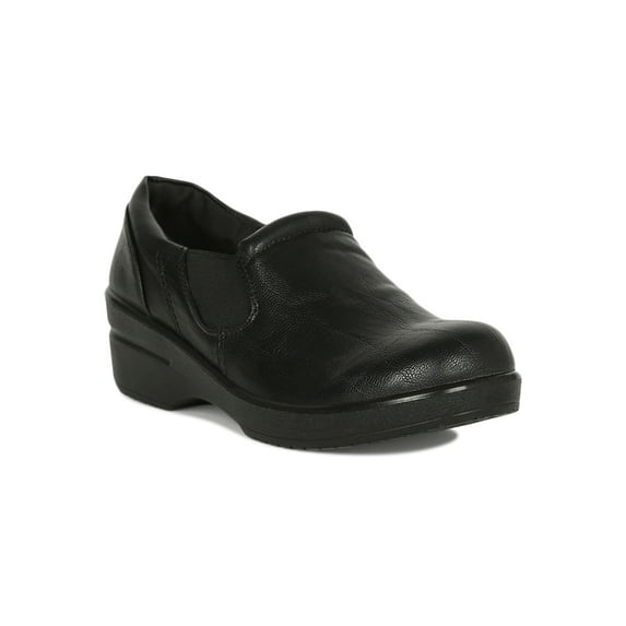 Women Crinkle Vegan Leather Elastic Gore Wedge Work Loafer 18725