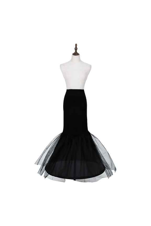 Women Crinoline Petticoat Black Mermaid Hoop Skirt Ball Gown Slip Underskirt