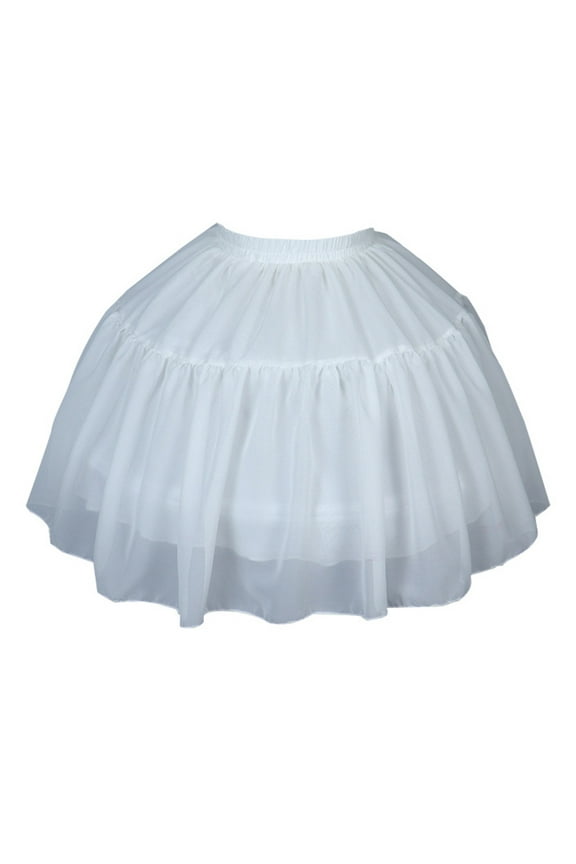 Women Crinoline Petticoat White Hoop Skirt Knee Length Gown Half Slips Girls Underskirt for Wedding Bridal Dress