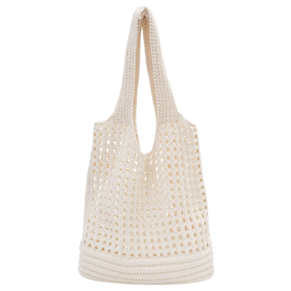 Women Crochet Beach Bag Casual Travel Tote Bag Summer Purse Ladies