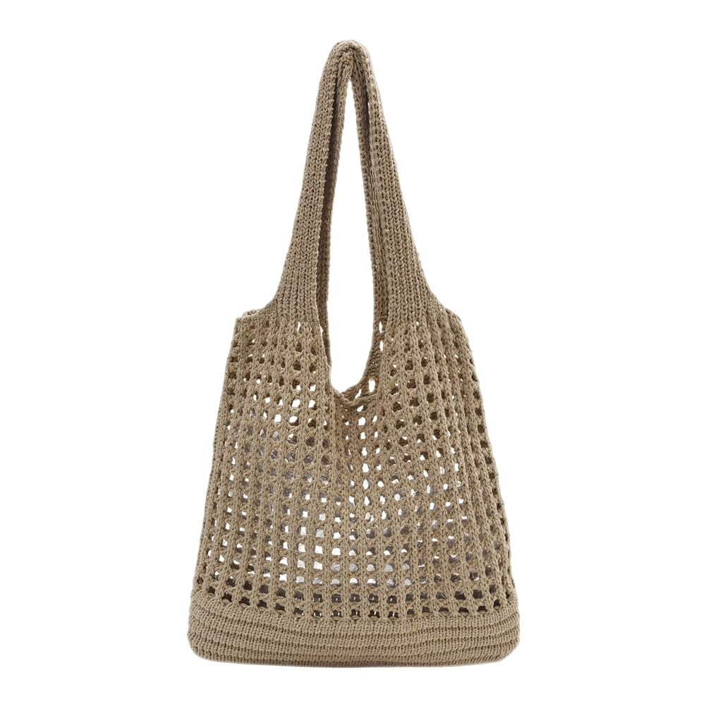 Women Crochet Beach Bag Casual Travel Tote Bag Summer Purse Ladies