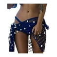 thumbnail image 1 of Women Crochet Beach Cover Up Sarong Wrap with Shells Fishnet Bikini Cover Up Swimwear Scarves, 1 of 5