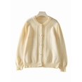 thumbnail image 1 of Women Crochet Cardigan Long Sleeve Fancy Openwork Knit Sweater Jumper Cream White L, 1 of 9