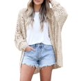 thumbnail image 1 of Women Crochet Cardigan Sweater Kimonos Boho Solid Color Oversized Fall Open Front Outwear  M, 1 of 5