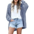 thumbnail image 1 of Women Crochet Cardigan Sweater Kimonos Boho Solid Color Oversized Fall Open Front Outwear Peacock Blue XXL, 1 of 7