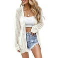 thumbnail image 1 of Women Crochet Lightweight Cardigan Cover Up Open Front Long Sleeve Summer Cardigans, 1 of 5