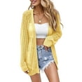 thumbnail image 1 of Women Crochet Lightweight Cardigan Cover Up Open Front Long Sleeve Summer Cardigans, 1 of 5