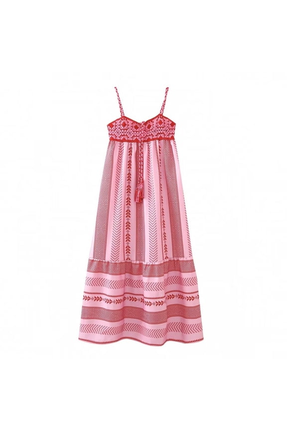 Women Crochet Patchwork Knit Spaghetti Strap Dress Sleeveless Summer Casual  Dress