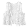 thumbnail image 1 of Women Crochet Sleeveless Vest Waistcoat Hollow Knit Geometric Cardigan Jacket, 1 of 10