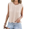 thumbnail image 1 of Women Crochet Tops Sleeveless Knit Sweater Vest Tank Top Color M, 1 of 6