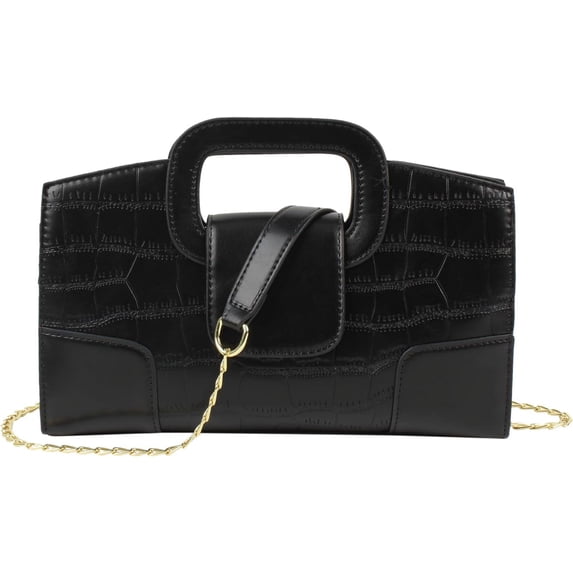 Women Crocodile Pattern PU Leather Crossbody Bag Flap Top Handle Bag Handbag