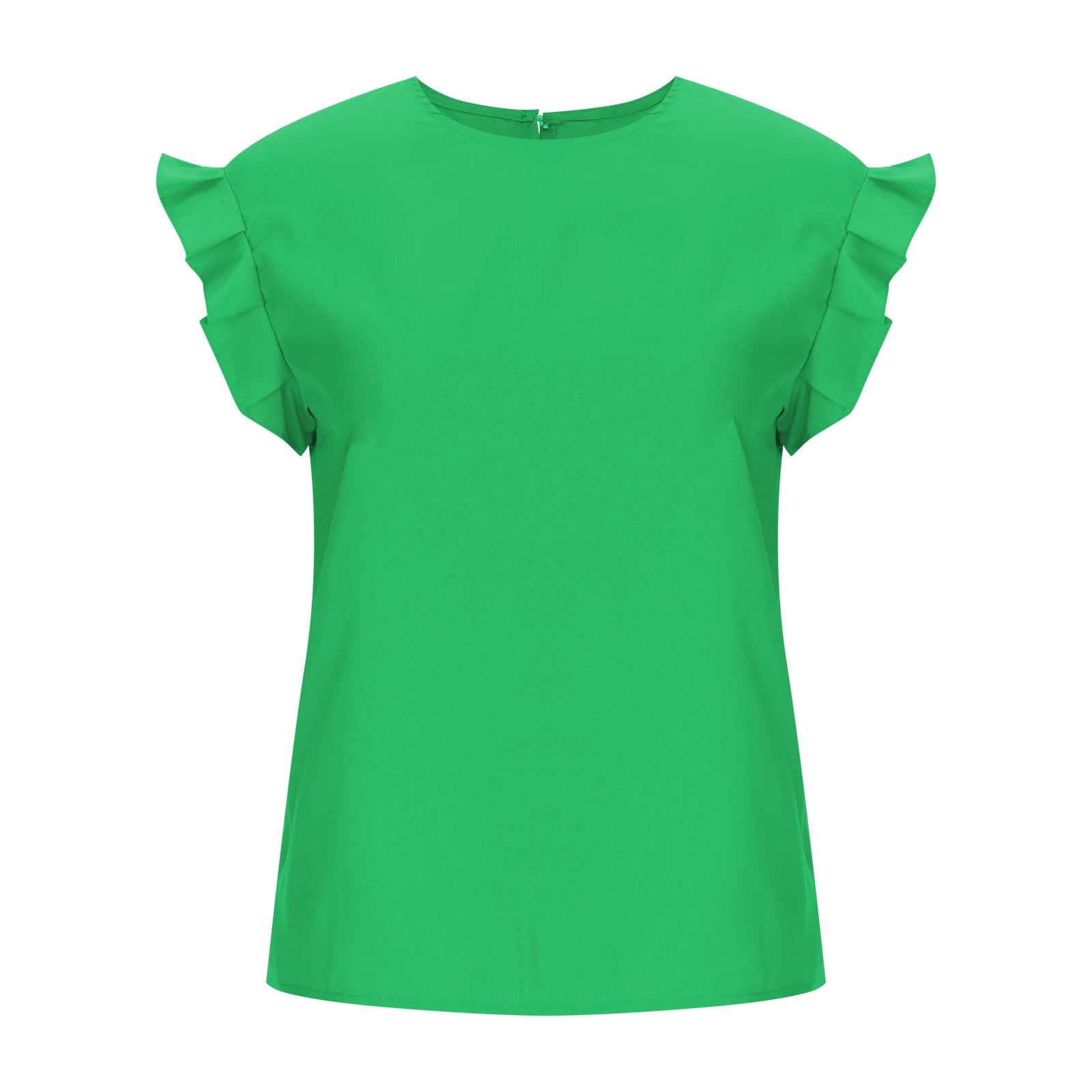 Women Crop T-Shirt Summer Casual Round-Neck Solid Tees