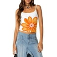 thumbnail image 1 of Women Crop Tops Floral Print Camisoles Spaghetti Strap Blouse Sleeveless Backless Tank Tops Summer Vests Streetwear for Casual, 1 of 7