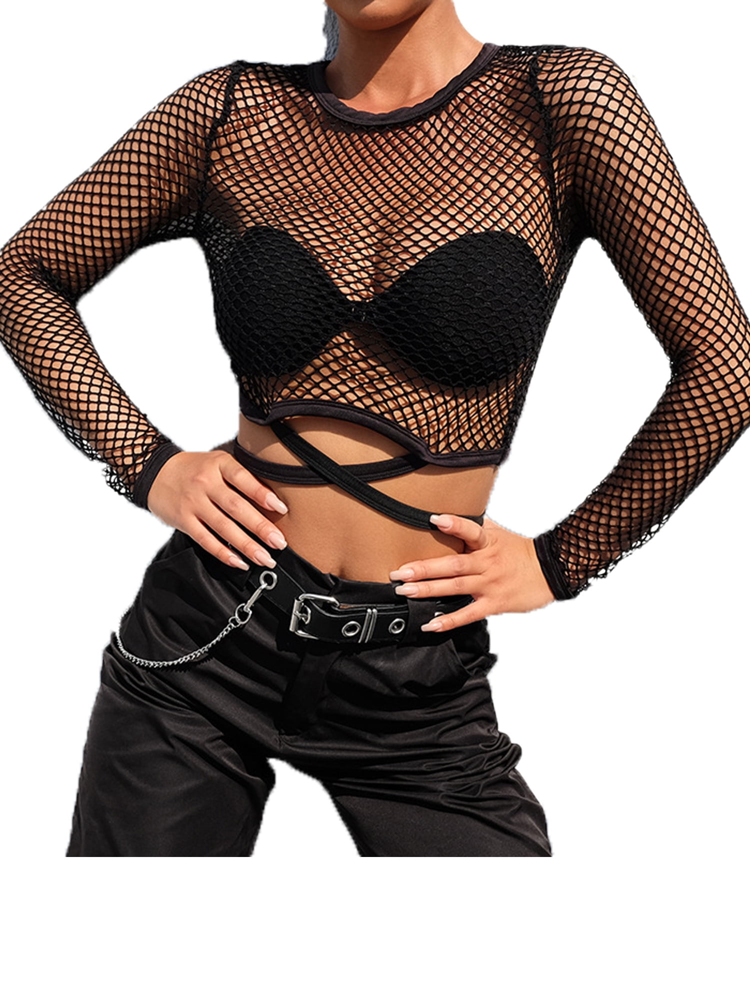 fishnet blouse
