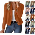 thumbnail image 1 of Women Cropped Blazer Jacket Lapel Long Sleeve One Button Suit Coat, Slim Fit Casual Office Outerwear for Spring Fall, 1 of 4