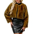 thumbnail image 1 of Women Cropped Faux Fur Coat Faux Fur Jacket Women Zip Up Cropped Fur Coats Warm Plush Jacket Soft Fluffy Outerwear Trendy Fashion Party Club Short Jacket, 1 of 5