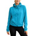 thumbnail image 1 of Women Cropped Lightweight Hooded Windbreaker Jacket, Packable Breathable Full Zip Sun Protection Outerwear for Spring Summer Outdoor Daily (BU1/L), 1 of 4
