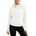 thumbnail image 1 of Women Cropped Lightweight Hooded Windbreaker Jacket, Packable Breathable Full Zip Sun Protection Outerwear for Spring Summer Outdoor Daily (White/L), 1 of 4