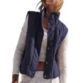 thumbnail image 1 of Women Cropped Lightweight Jacket Sleeveless Button Down Puffer Vest, 1 of 6