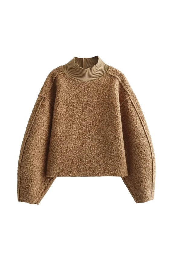 Women Cropped Sweatshirt Long Sleeves Pullover Crop Tops