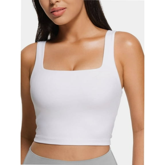 Women Cropped Tank Tops Sleeveless Square Neck Tanks Basic Crop Tops
