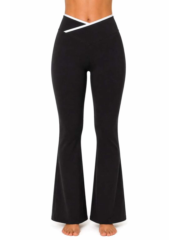 Women Cross Waist Flare Yoga Workout Pants