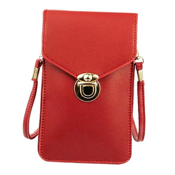 Women Crossbody Shoulder Bag Touch Screen Phone Purse Wallet Case - Red