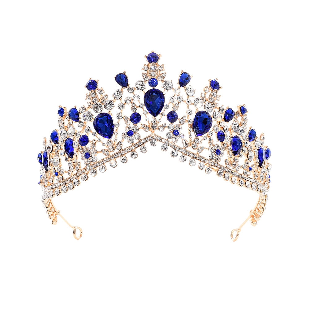 elegant wedding dresses online Royal Blue with gold Sequin V Back Dress KD498 – Tres Elegant main image 1
