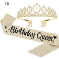 thumbnail image 1 of Women Crown, Rhinestone Alloy Fabric Tiara Headband for Birthday Party (1 x Tiara Headband+1 x Satin Sash), 1 of 8