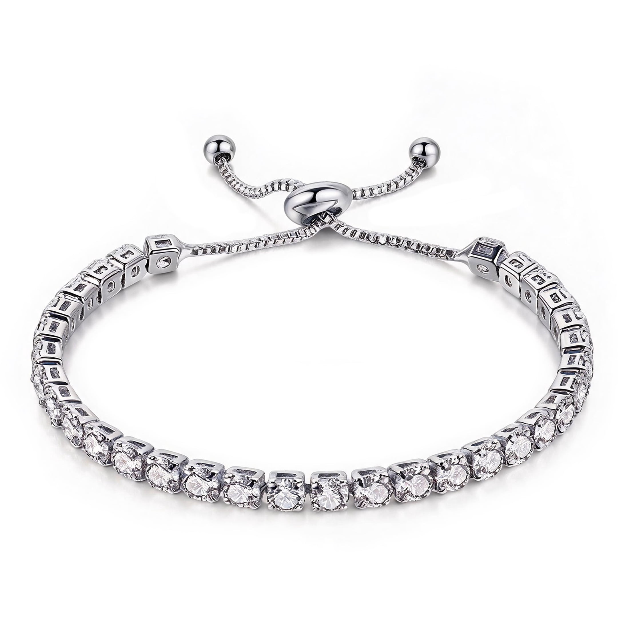 GARITIN Tennis Bracelet for Women, 10 Inch Copper Square Cubic Zirconia Bracelet, Sparkling CZ Tennis Bracelet Jewelry with Gift Box for Birthday Anniversary Gift