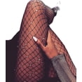 thumbnail image 1 of Women Crystal Rhinestone Fishnet Elastic Stockings Fish Net Tights Pantyhose Tights, 1 of 5
