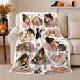 thumbnail image 1 of Women Cuddling Cats Among Cozy Domestic Vignettes, Soft Flannel Blanket with Cozy Watercolor Vignettes Print, Housewarming Gift and Home Decor for Bedroom and Living Room, 1 of 7